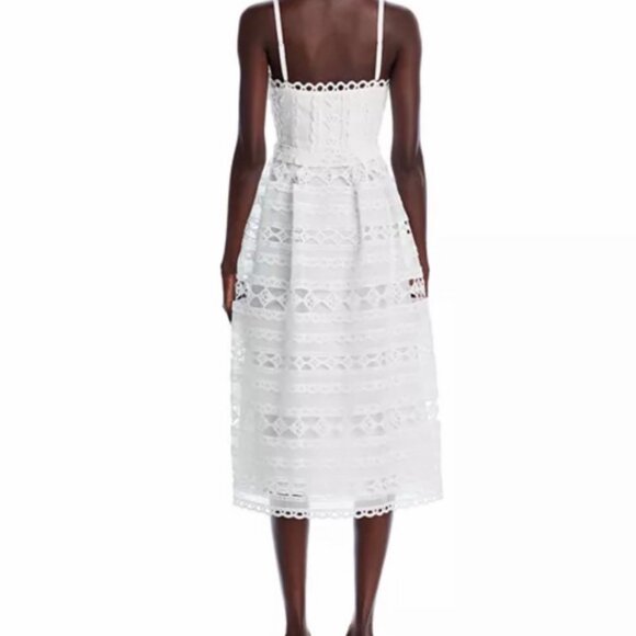 Aqua White Lace Midi Dress - Picture 6 of 6